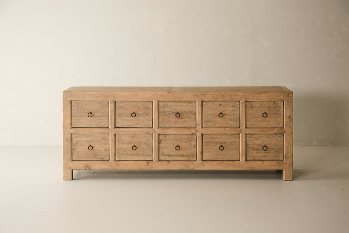 Reclaimed 10-Drawer Pine Sideboard