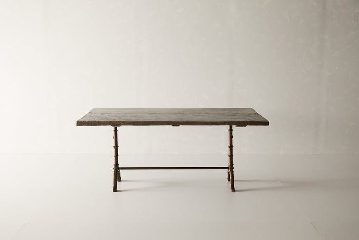 Reclaimed Elm Dining Table w/ Cast-Iron Base