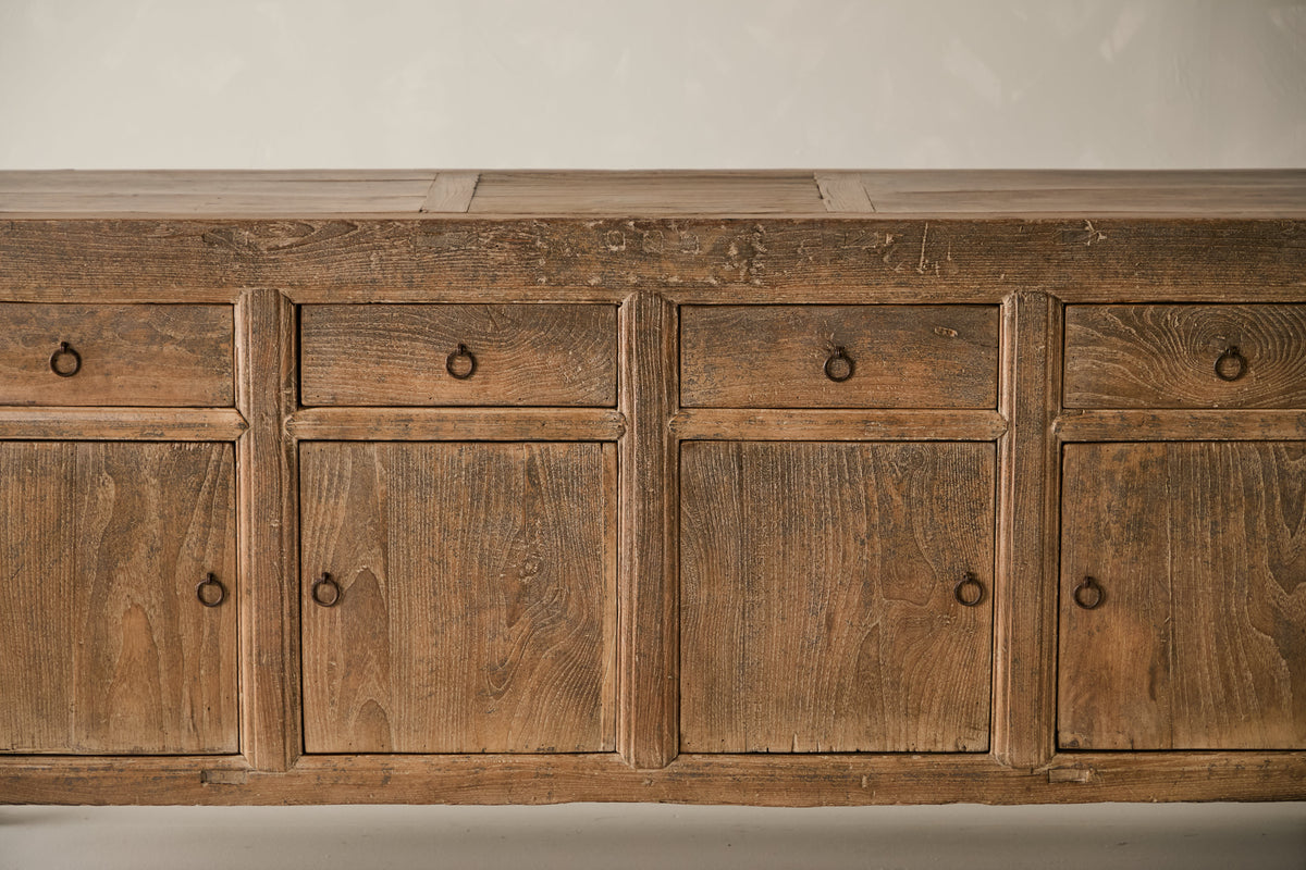 Vintage 4-Door Elm Sideboard - Circa 1955