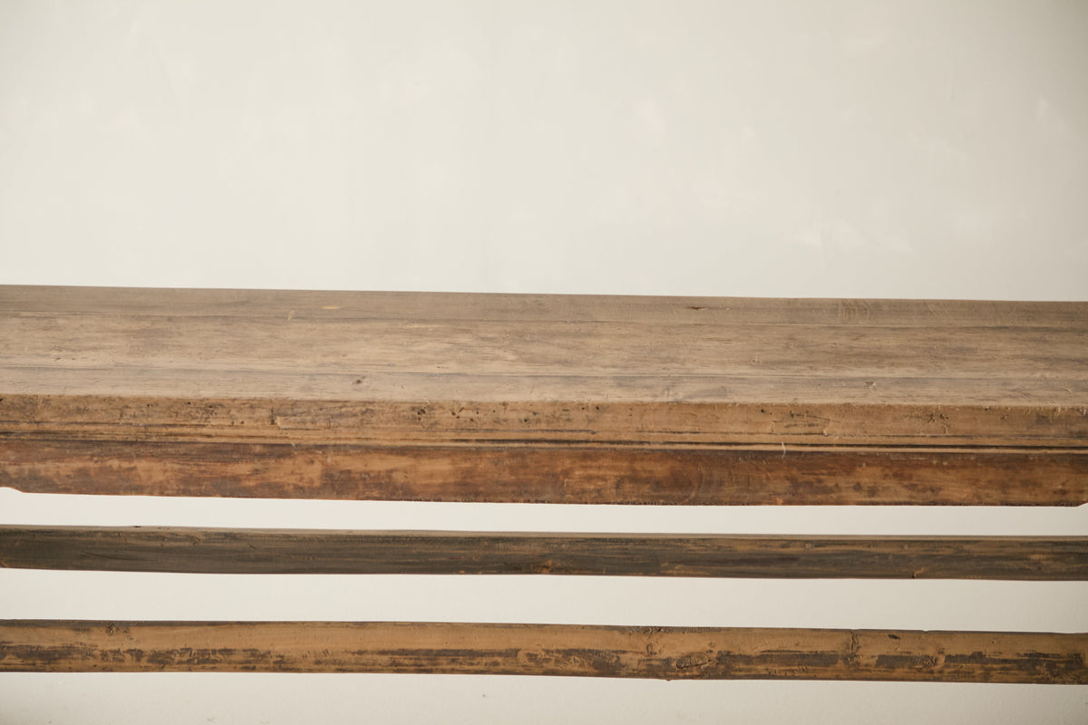 Antique Solid Elm Bench - Circa 1925 No. J1