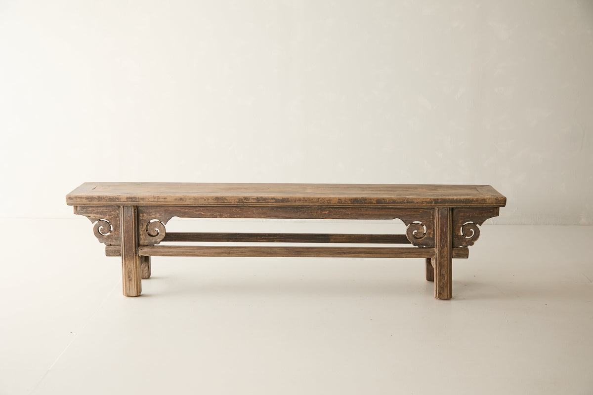 Antique Solid Elm Bench - Circa 1925 No. J2