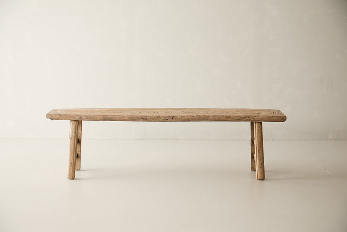 Vintage Solid Elm Bench - Circa 1965 No. J04