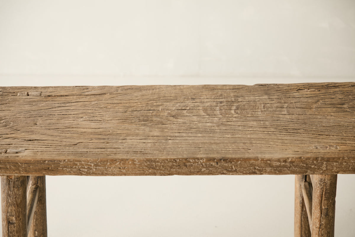 Vintage Solid Elm Bench - Circa 1935 No. J06