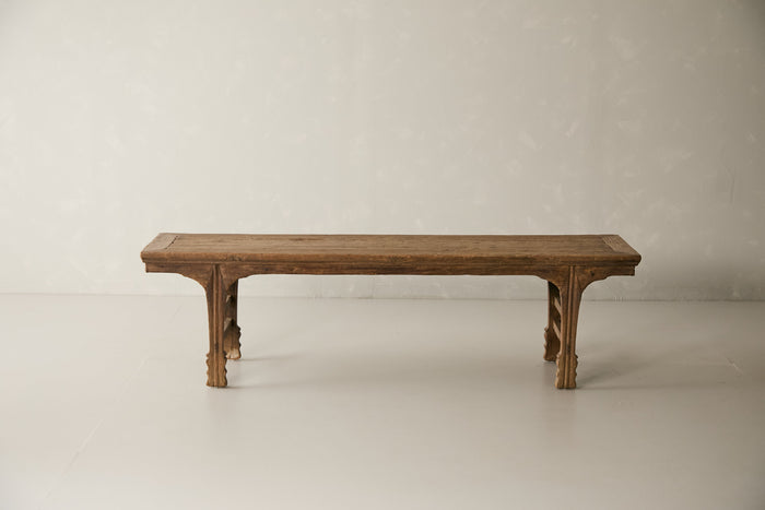 Antique Solid Elm Bench - Circa 1915 No. J17