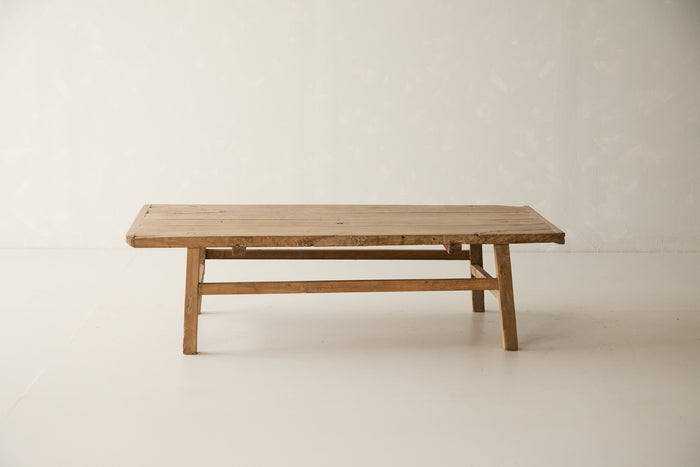 Vintage Solid Fruitwood Trestle Coffee Table - Circa 1945 No. J18