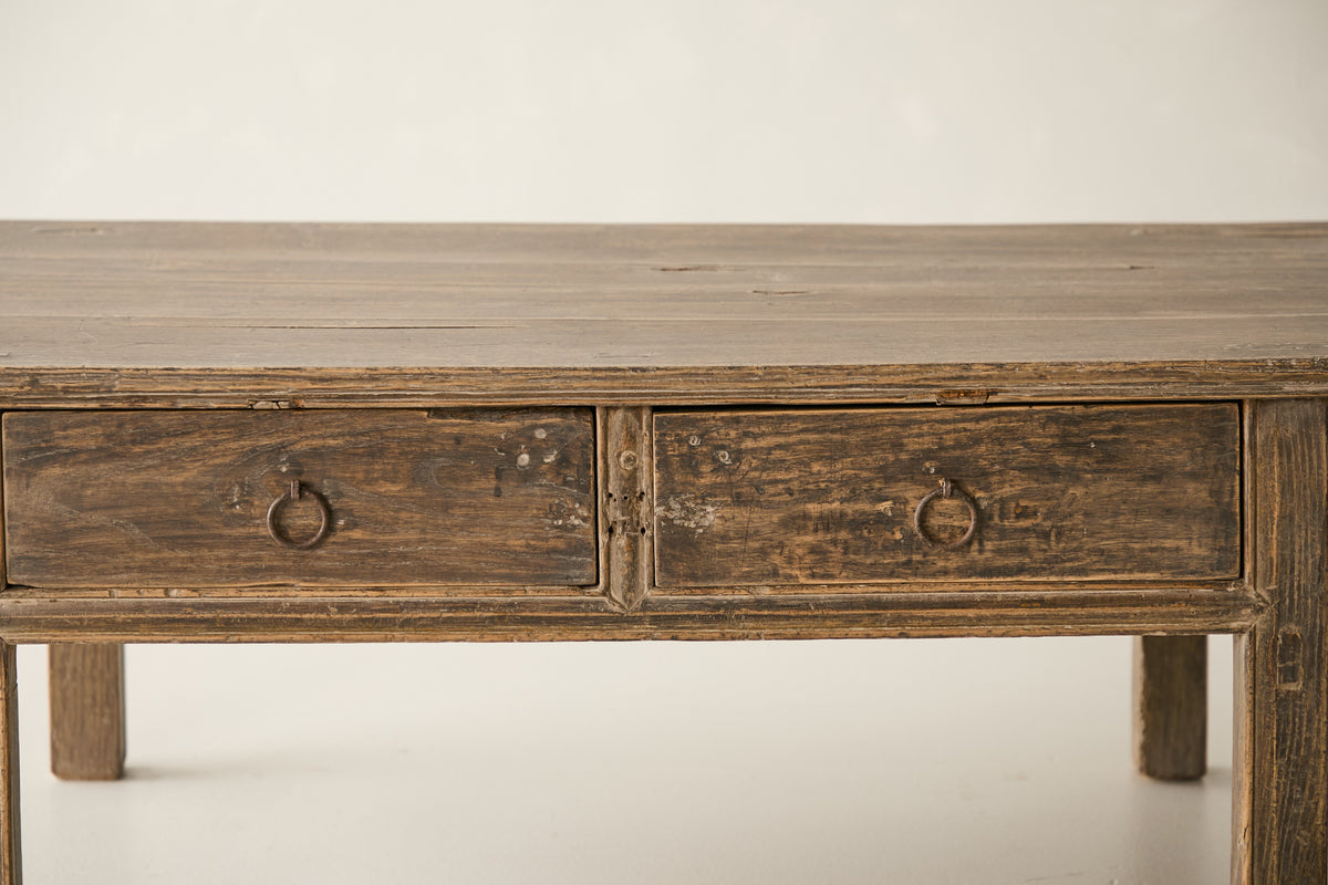 Vintage Solid Elm Storage Coffee Table - Circa 1955 No. J19