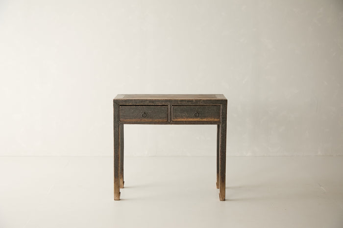 Vintage Solid Pine Distressed Black Console - Circa 1945 No. J57