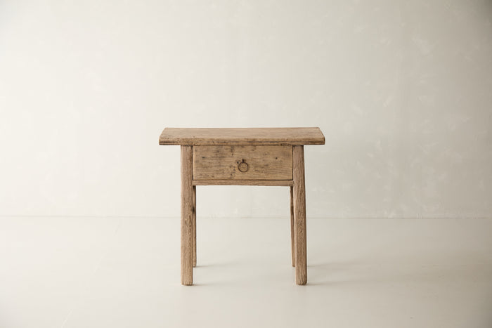 Vintage Solid Elm 1-Drawer Console - Circa 1950 No. J58