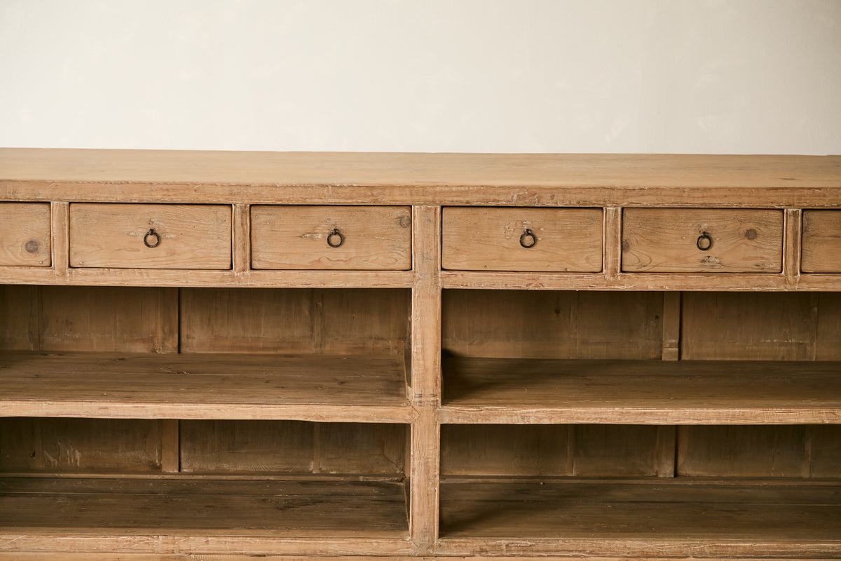 Antique Solid Pine 6-Drawer  Sideboard - Circa 1905 No. J59