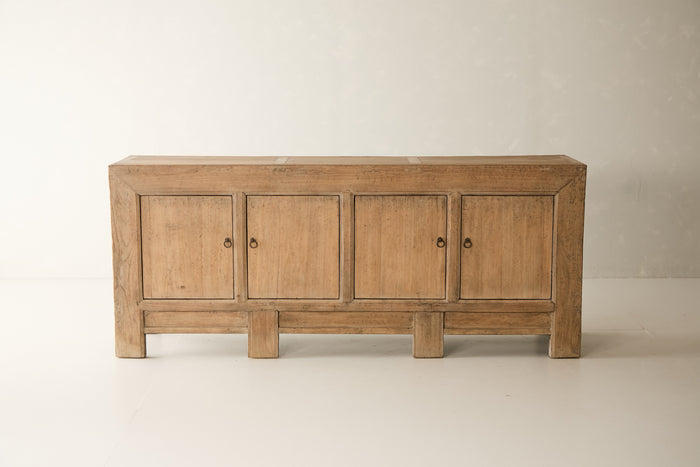 Antique Solid Elm 4-Door Sideboard - Circa 1905 No. J71