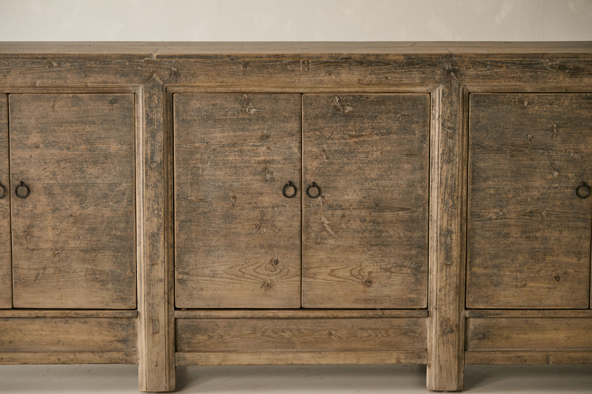 Vintage Solid Pine 6-Door Sideboard - Circa 1935 No. J72