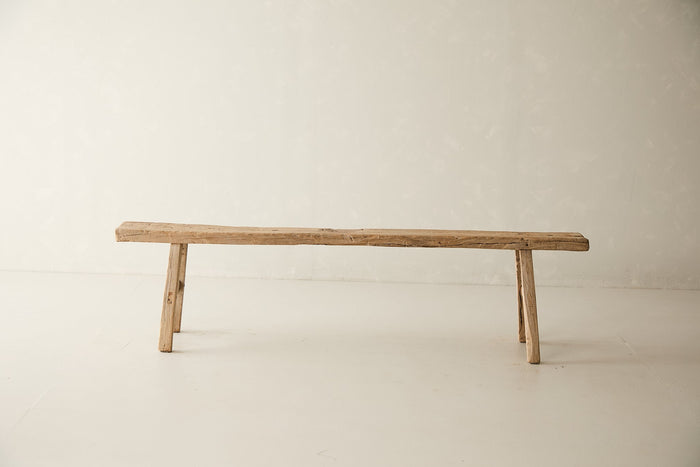 Vintage Solid Elm Bench No. N19 - Circa 1945