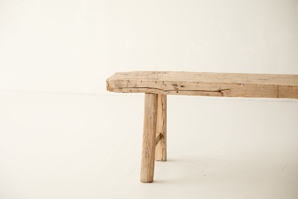 Vintage Solid Elm Bench No. N20 - Circa 1945