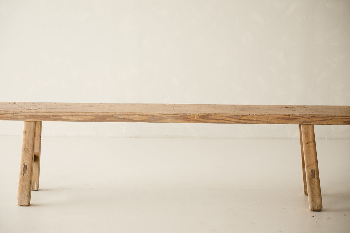 Vintage Solid Elm Bench No. N21 - Circa 1945