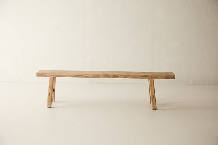 Vintage Solid Elm Bench No. N21 - Circa 1945