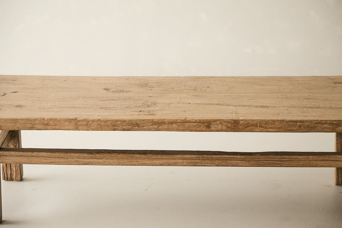 Vintage Solid Elm Trestle Coffee Table No. N35 - Circa 1965