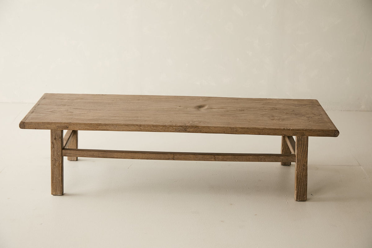 Vintage Solid Elm Trestle Coffee Table No. N37 - Circa 1945