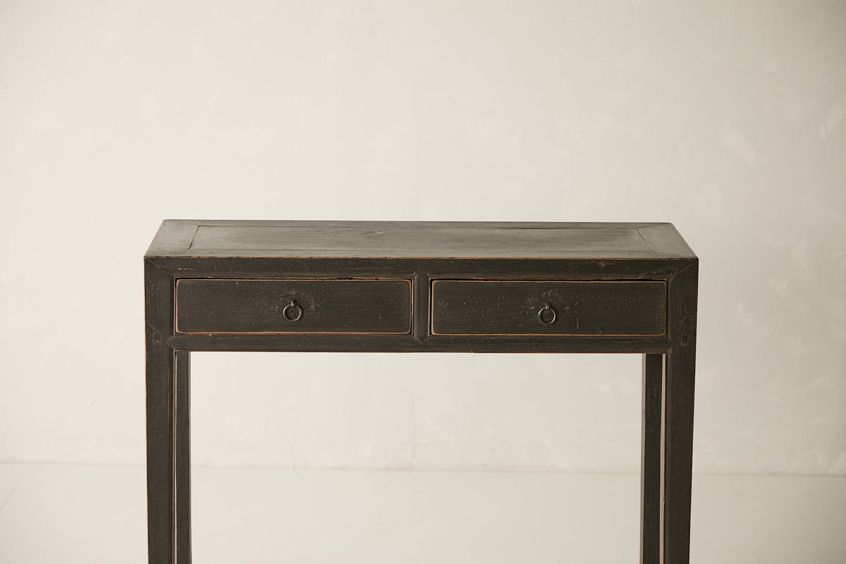 Vintage Solid Elm 2-Drawer Console No. N50 - Circa 1945