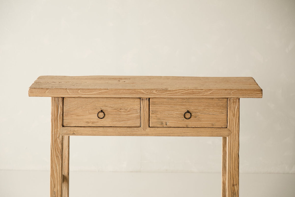 Reclaimed Solid Elm 2-Drawer Console No. NN1