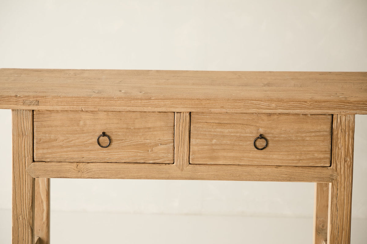 Reclaimed Solid Elm 2-Drawer Console No. NN2