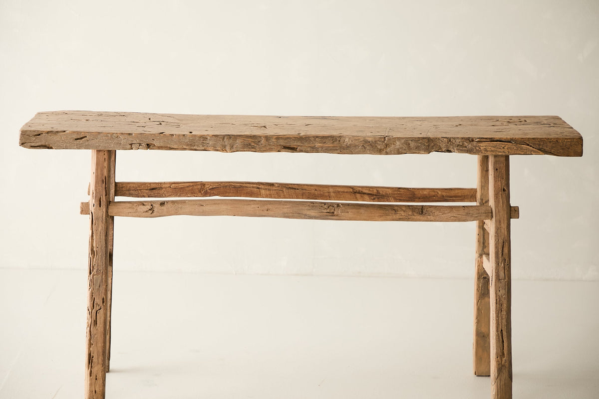 Vintage Solid Rustic Elm Console No. N65 - Circa 1945