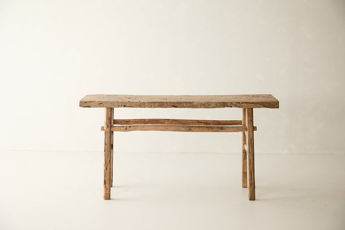 Vintage Solid Rustic Elm Console No. N65 - Circa 1945