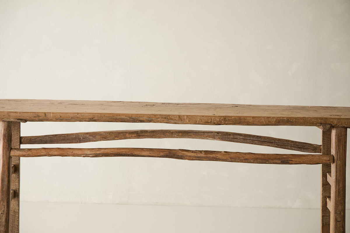 Vintage Solid Elm Console No. N72 - Circa 1945