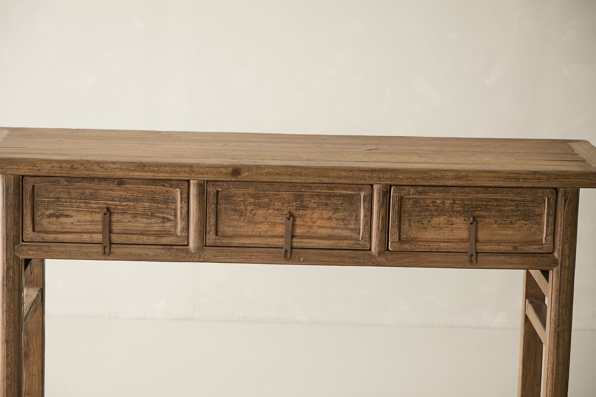 Reclaimed Solid Pine 3-Drawer Console No. N76