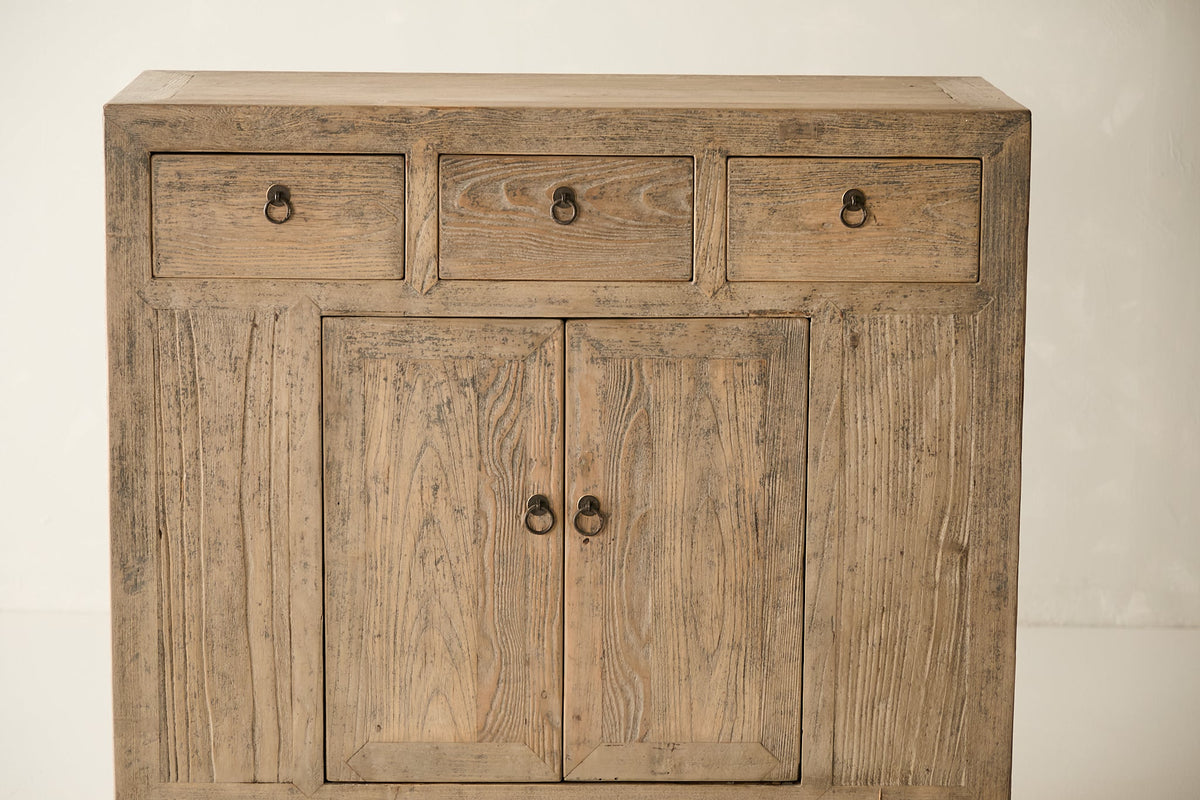 Vintage Solid Elm 3-Drawer Sideboard No. N95 - Circa 1945