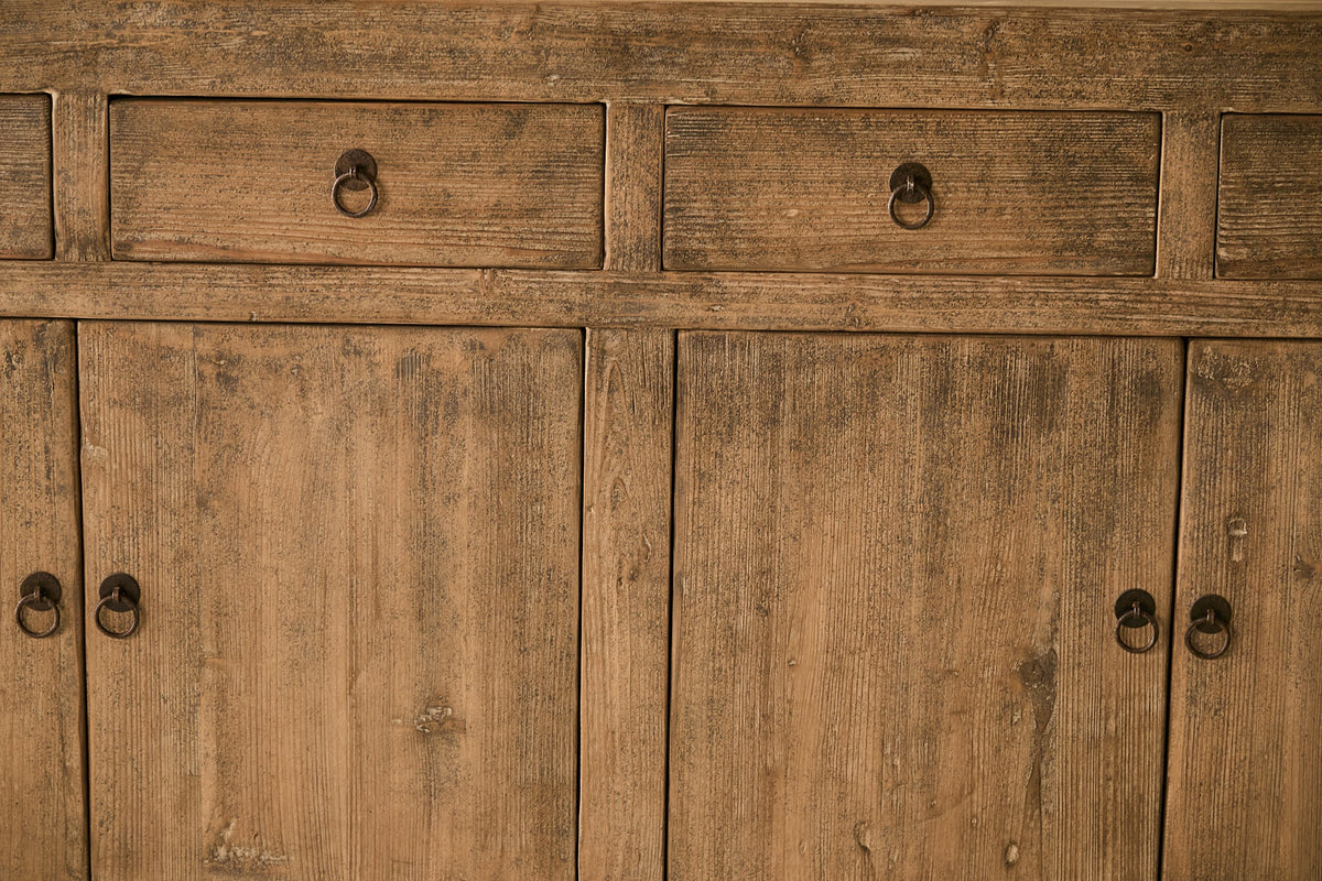 Vintage Solid Elm 4-Door Sideboard No. N105 - Circa 1905