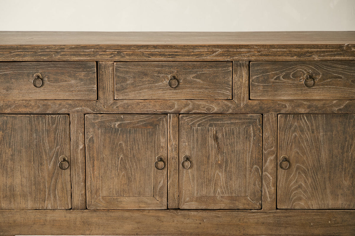 Vintage Solid Elm 4-Door Sideboard No. N109 - Circa 1905
