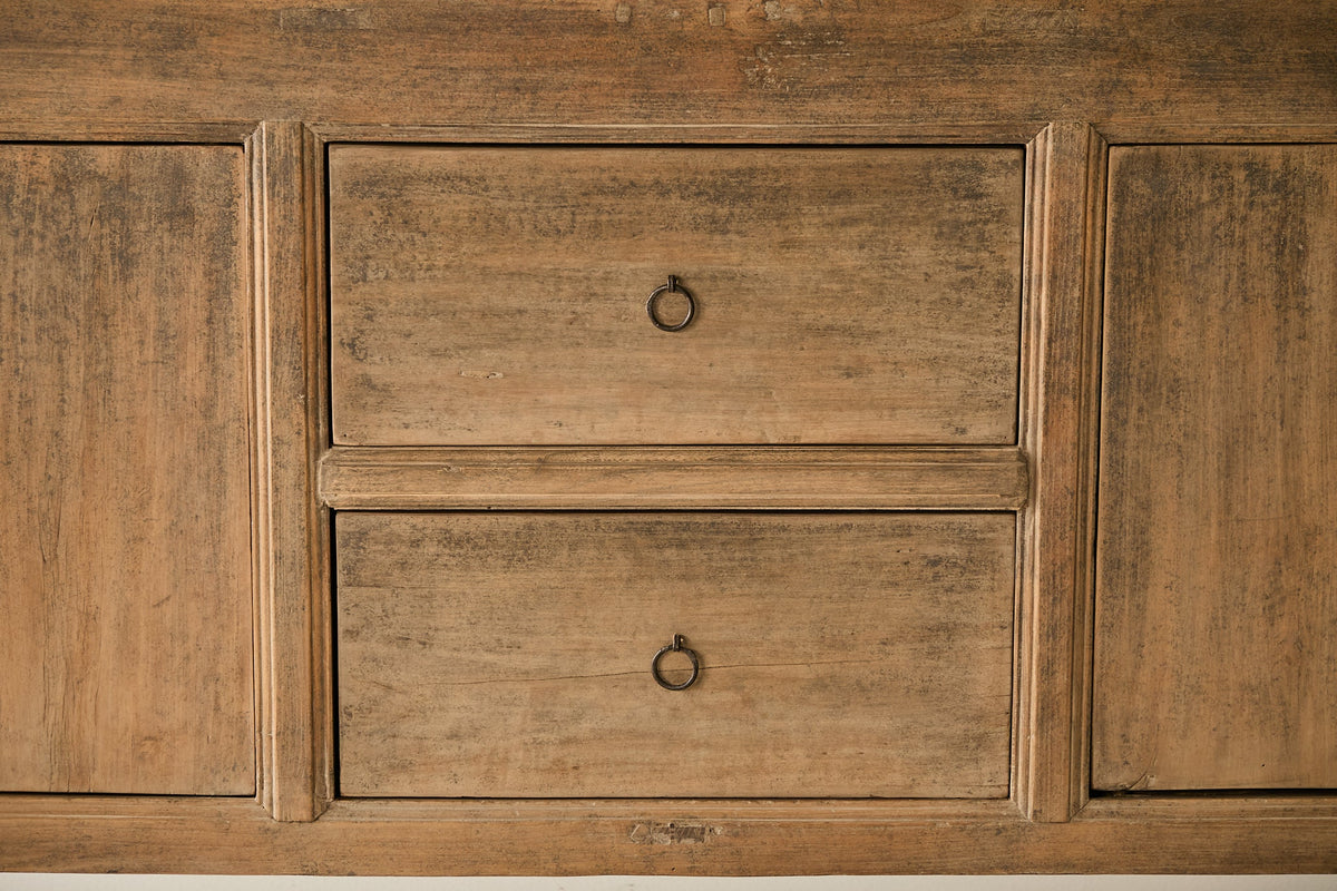 Vintage Solid Elm 4-Door Sideboard No. N112 - Circa 1925