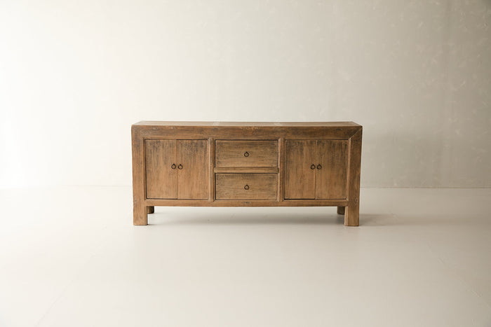 Vintage Solid Elm 4-Door Sideboard No. N112 - Circa 1925