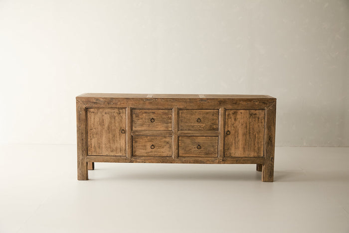 Vintage Solid Elm 4-Drawer Sideboard No. N113 - Circa 1925