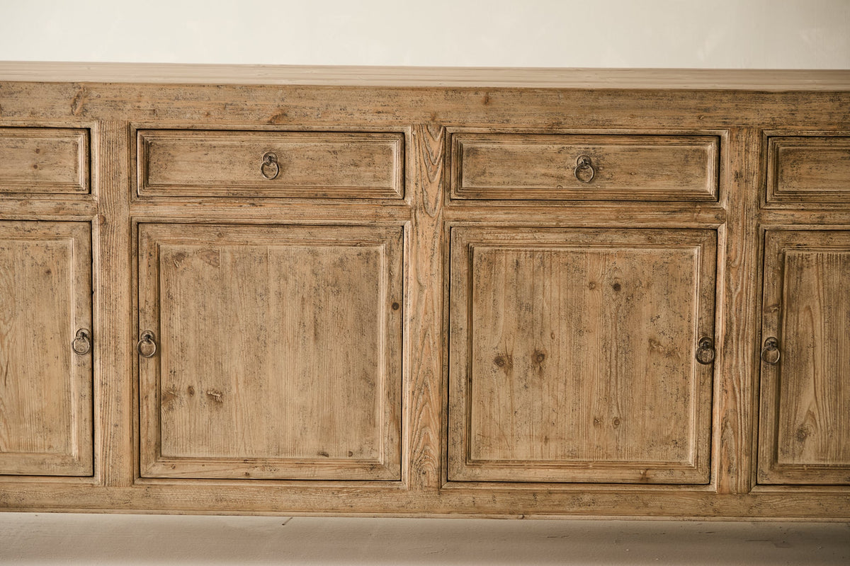 Vintage Solid Pine 4-Door Sideboard No. N114 - Circa 1925