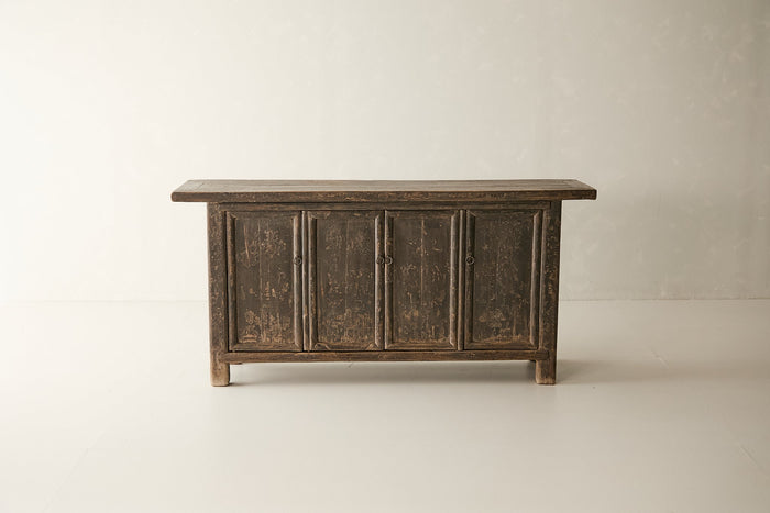 Vintage Solid Elm 4-Door Sideboard No. N116 - Circa 1875