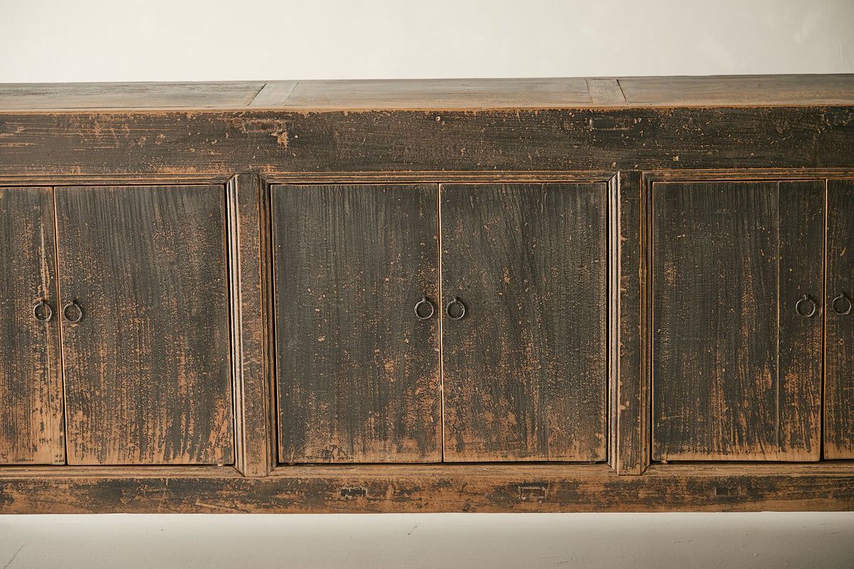 Vintage Solid Elm 6-Door Sideboard No. N117 - Circa 1925