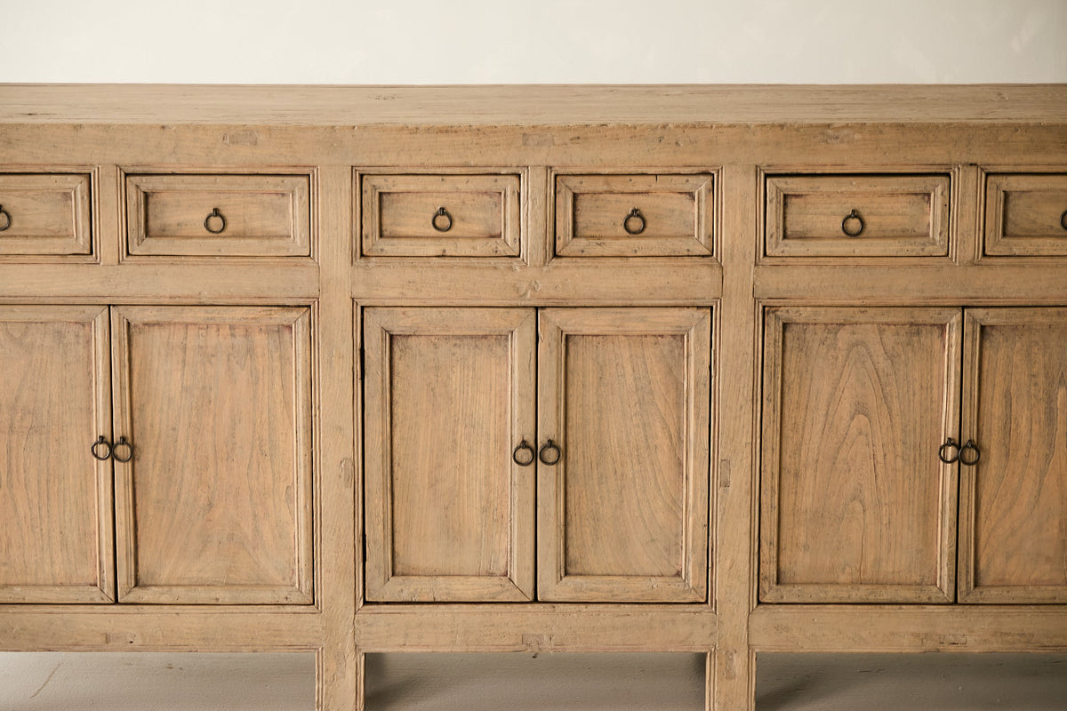 Vintage Solid Elm 8-Drawer Sideboard No. N118 - Circa 1905