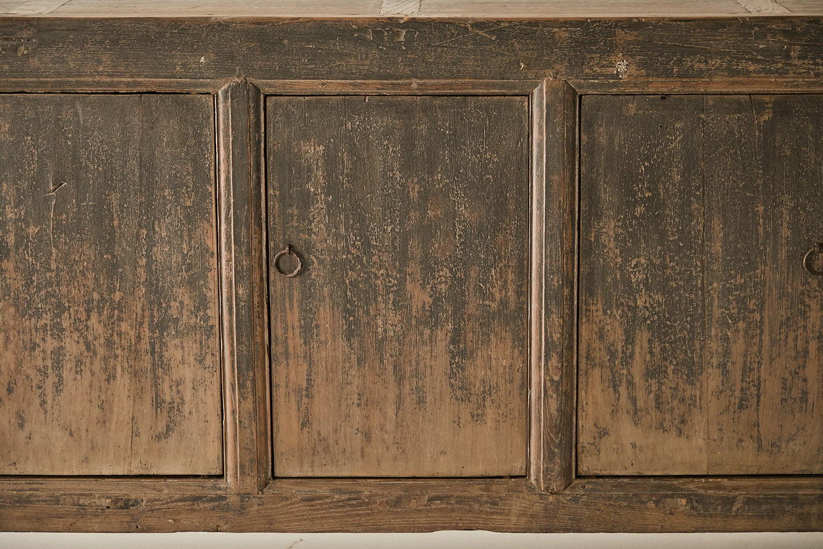 Vintage Solid Elm 5-Door Sideboard No. N119 - Circa 1925