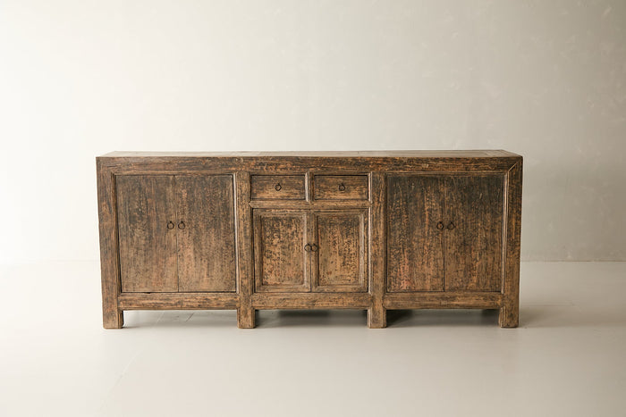 Vintage Solid Elm 6-Door Sideboard No. N125 - Circa 1905