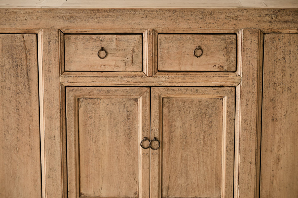 Vintage Solid Elm 6-Door Sideboard No. N126 - Circa 1905