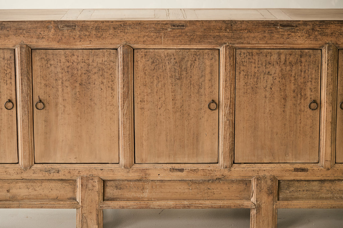 Vintage Solid Elm 5-Door Sideboard No. N128 - Circa 1925