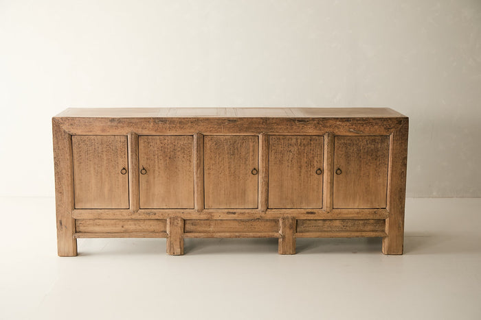 Vintage Solid Elm 5-Door Sideboard No. N128 - Circa 1925