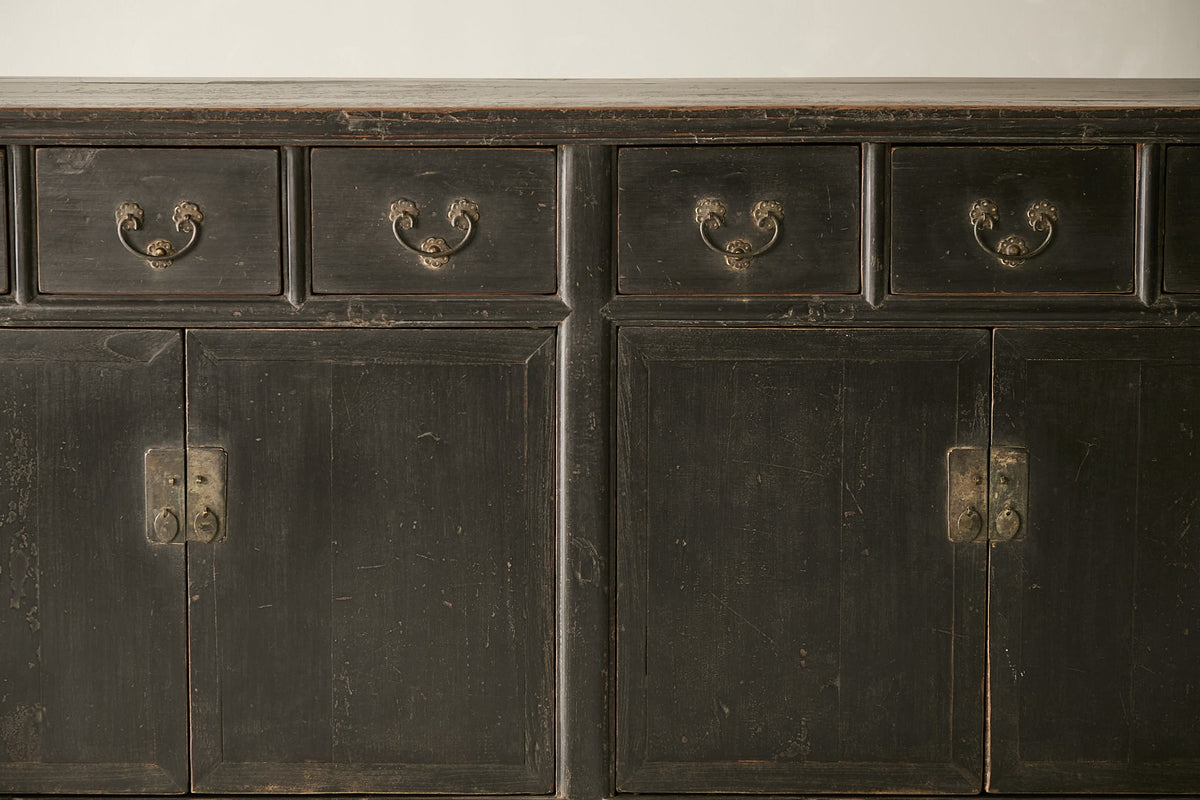 Vintage Solid Elm 6-Drawer Sideboard No. N130 - Circa 1845