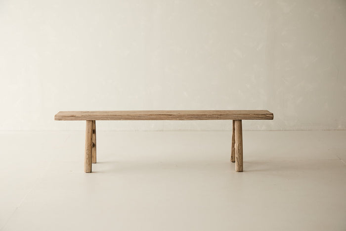 Vintage Solid Elm Bench - Circa 1925 No. O6