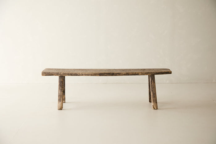 Vintage Solid Elm Bench - Circa 1945 No. O8