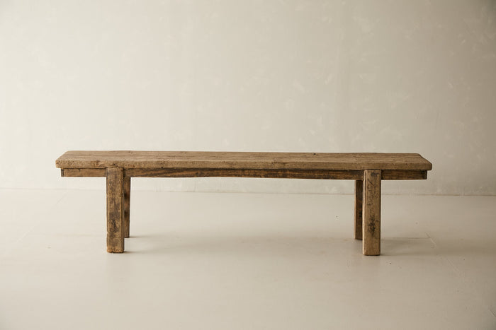 Vintage Solid Elm Bench - Circa 1945 No. O13