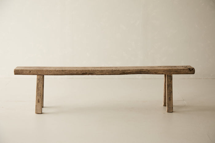 Vintage Solid Elm Bench - Circa 1945 No. O16