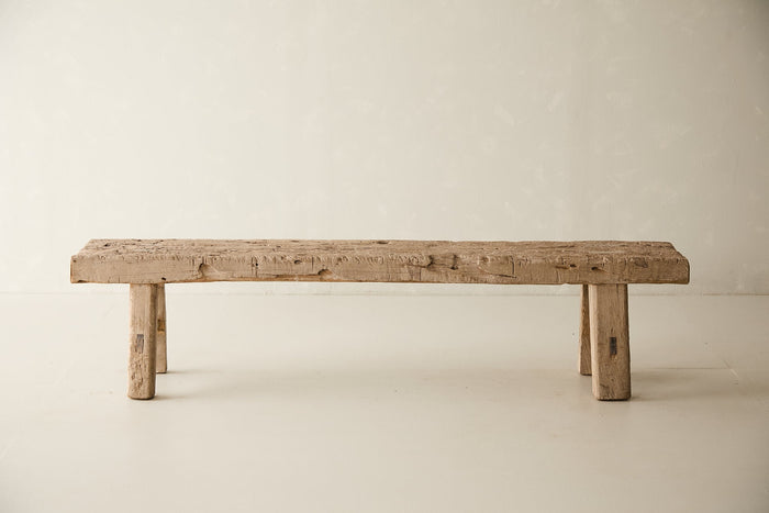 Vintage Solid Elm Bench - Circa 1945 No. O25