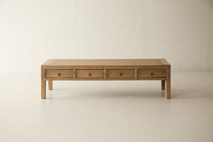 Vintage Solid Elm Storage Coffee Table - Circa 1925 No. O72